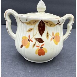 Vtg 1930's Halls Superior Quality Mary Dunbar  Autumn Leaf Sugar Bowl With Lid